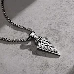Colar masculino com pingente de flecha viking de aço inoxidável, estilo Hip Hop, design moderno e resistente, acessório perfeito para homens. — foto 7