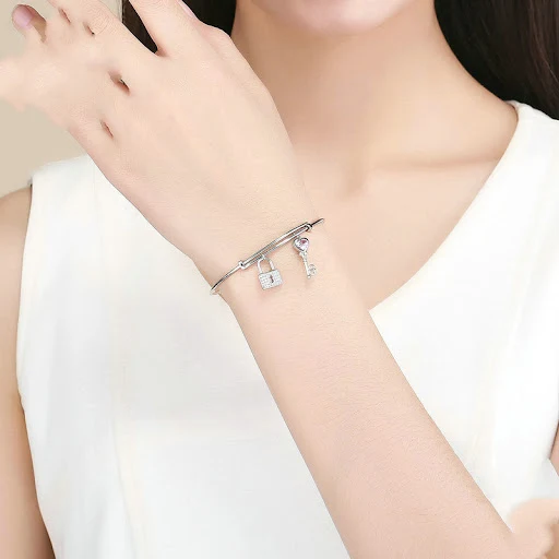 Title 10, Love Lock Bracelet Lock and Key Ajustável Pulseira