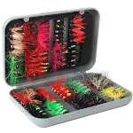 Kit de 100 iscas de pesca com mosca para pesca esportiva. Atraia peixes com variedade e eficiência e garanta ótimos resultados. — foto 1