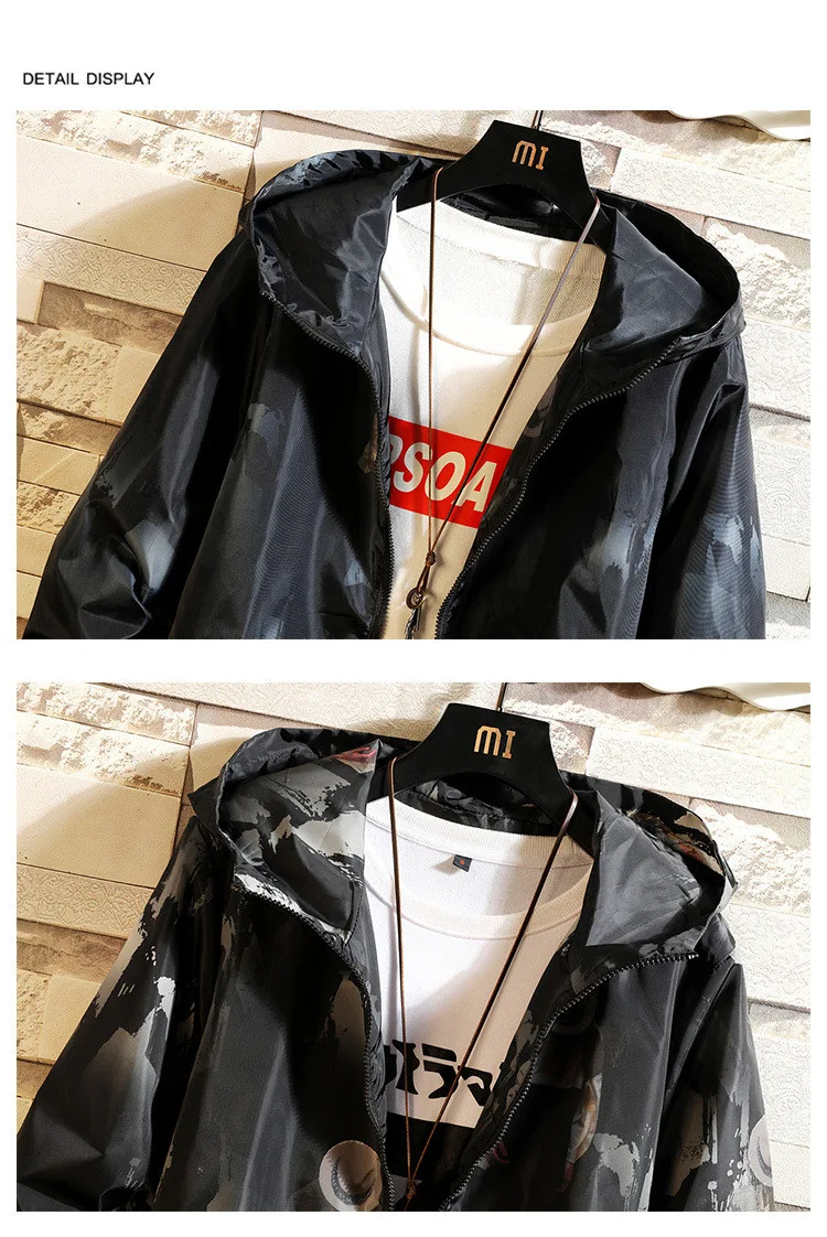 Title 7, Camouflage Zipper Hooded Jacket Mens Coat Dura...