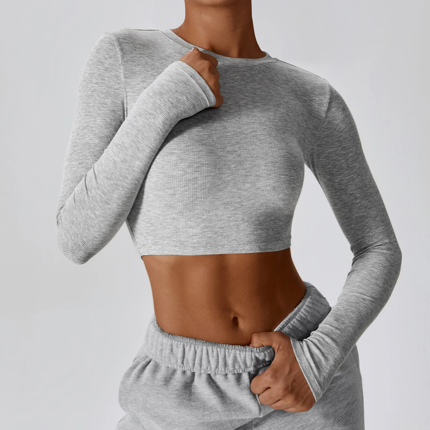 Langarm-Lauft-Shirt Fitnesskleidung Schnelltrocknend Schlankmachend Leichtgewichtige Workout-Kleidung für Damen und Herren. Perfekt. — foto 14