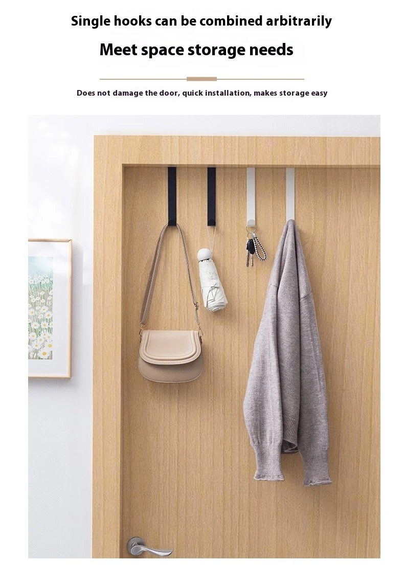 Title 7, Punch-free Shower Door Back Clothes Hook, Wroug...
