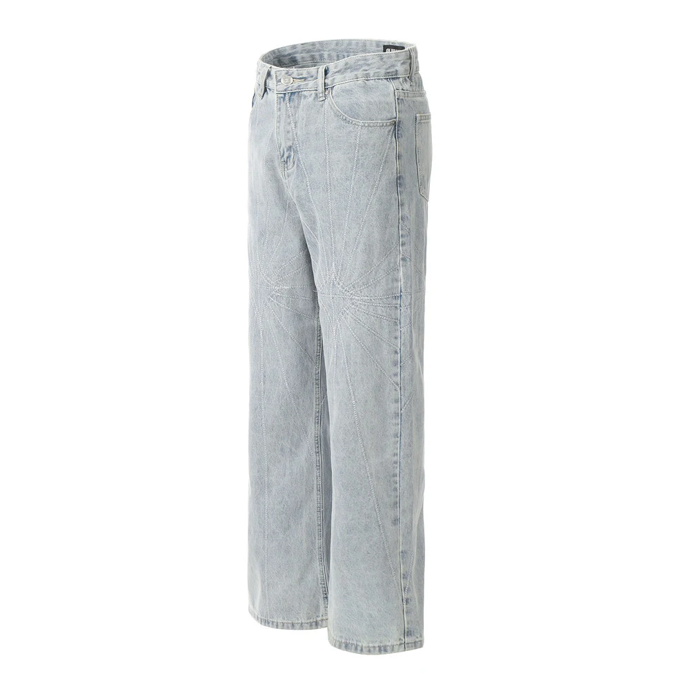 Men's Embroidery Wash Denim Trousers, designed for comfort and style. Perfect for everyday wear, offering a relaxed yet — photo 13