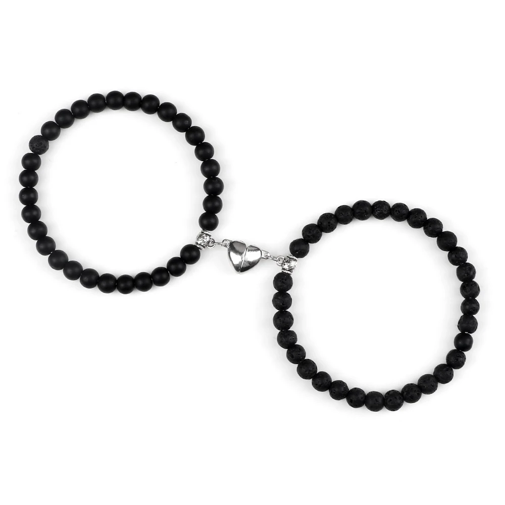 Pulseira de casal turquesa de 6mm com indução magnética resistente ao tempo, para um amor duradouro. — foto 22