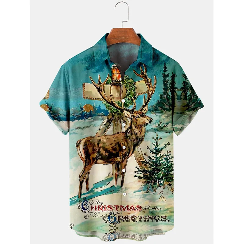 Title 9, Europese maat 3D kerstshirt heren. Drukkerige k...