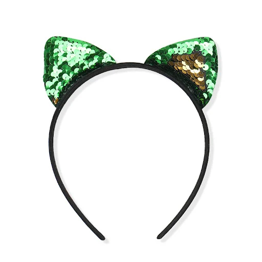 Title 2, Flip sequin cloth cat ear headband. A fun and s...