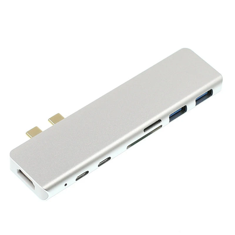 Title 6, Hub USB C 7 em 1 com HDMI 4K Dual C para notebo...