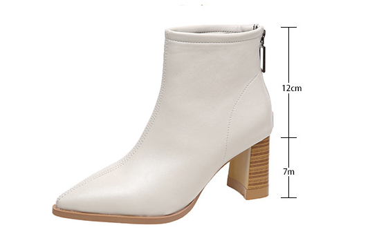 Title 2, Womens Pointed Toe Chunky Heel Fashion Back Zi...