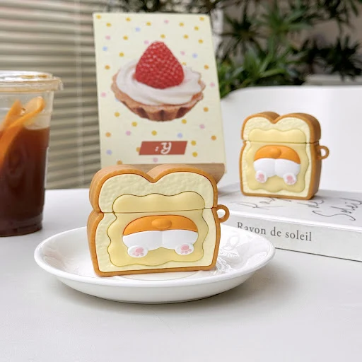 Title 6, Custodia Cartoon Toast per auricolari Bluetooth...