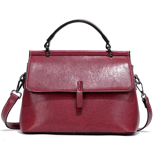 Title 1, Large-capacity leather commuter handbag for wom...