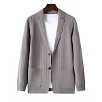 Spring and Autumn Men's Knitted Cardigan Slim Fit Casual Small Suit Coat offers a stylish and comfortable layering optio — photo 7