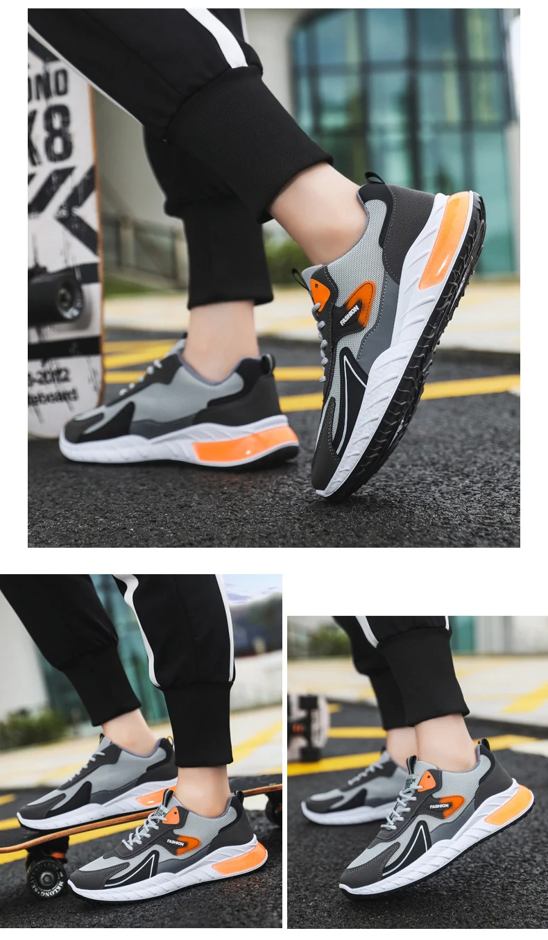 Title 3, Męskie Sneakersy Color Block Oddychające Sznuro...