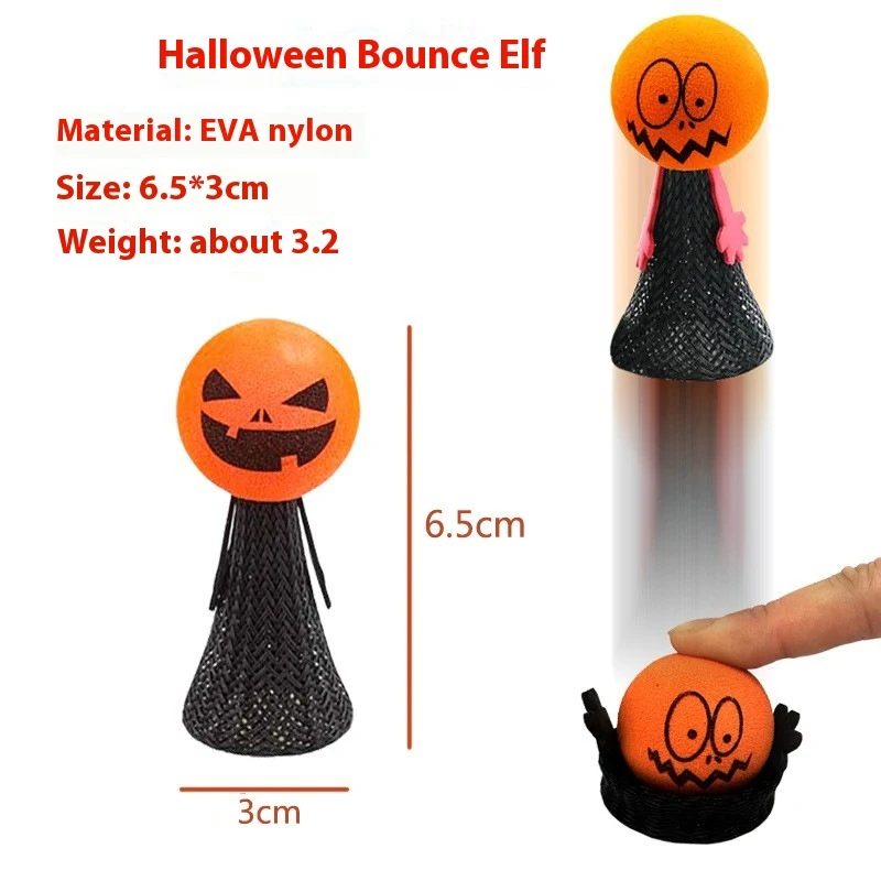 Title 3, Halloween Pumpkin Head Bouncing Doll Finger Pup...