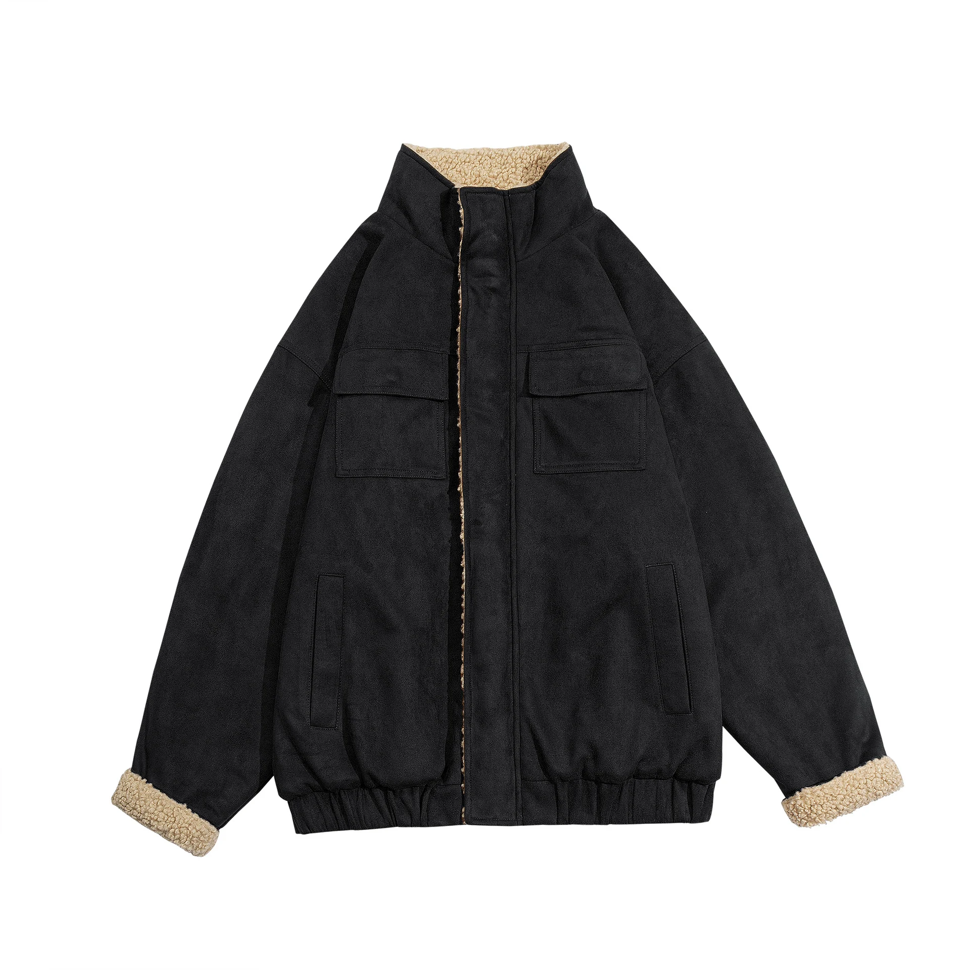 Winter Suede Lamb Wool Cotton-padded Jacket. Warm and comfortable winter coat perfect for cold weather. Ideal for stayin — photo 6