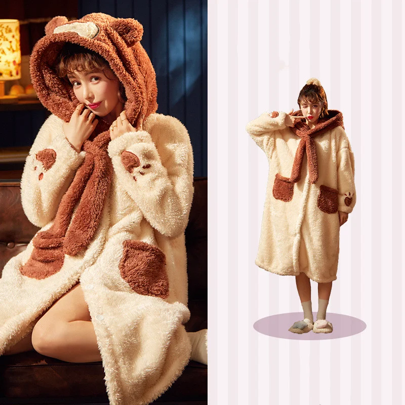 Title 5, Womens Coral Velvet Nightdress Spring Autumn W...