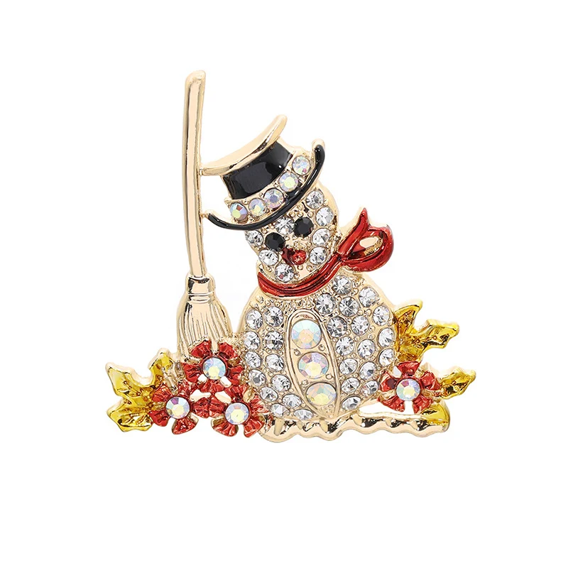Modieuze en eenvoudige kerst sneeuwpop giraf broche, een schattige accessoire om uw feestelijke outfit op te fleuren. — foto 4