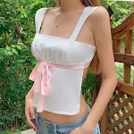 Canotta senza schiena con fascia e fiocco per donna, valorizza la silhouette, comoda ed elegante per ogni occasione. — foto 14