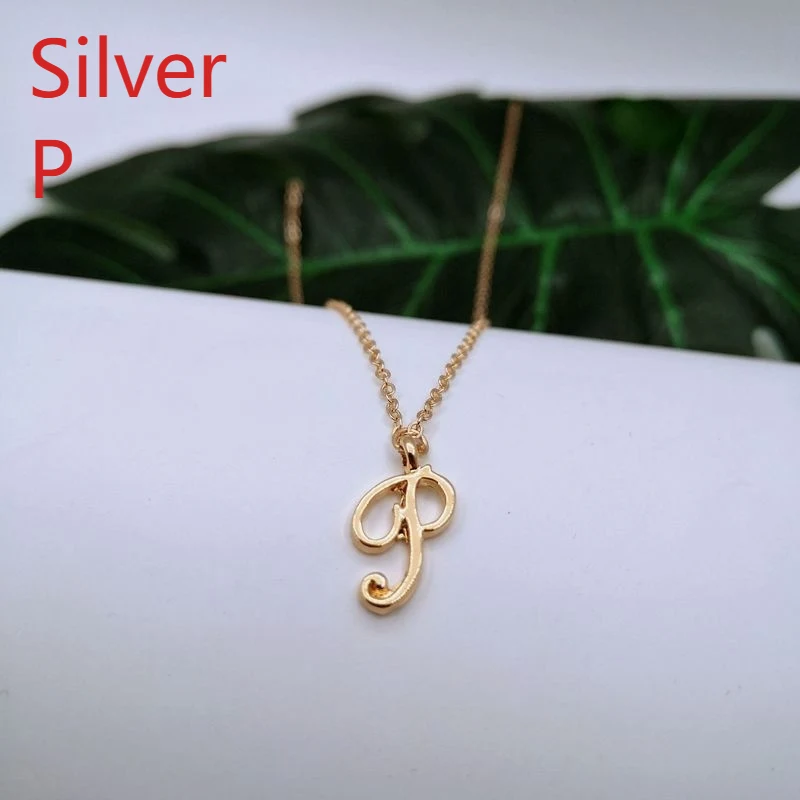 Colar com Pingente de Letra 26 Design Simples Fashion Caractere Inglês Corrente para Clavícula Joia Elegante e Moderna — foto 49