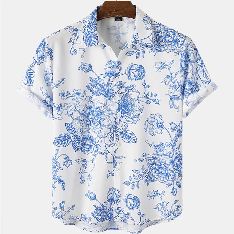 Camiseta masculina solta de manga curta com estampa digital 3D, tecido leve e respirável, ideal para um visual moderno e confortável no dia a dia. — foto 4