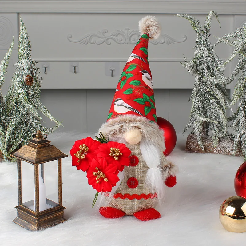 Boneca Gnomo de Chapéu Sem Rosto para Decoração Festiva de Natal Enfeite de Mesa ou Ambiente Adicione um Toque Mágico e Aconchegante ao seu lar — foto 1