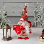 Boneca Gnomo de Chapéu Sem Rosto para Decoração Festiva de Natal Enfeite de Mesa ou Ambiente Adicione um Toque Mágico e Aconchegante ao seu lar — foto 1