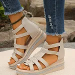 Sandalias de plataforma con cuña y pedrería para mujer, ideales para el verano. Disfruta de comodidad y estilo con estas elegantes sandalias. — foto 12