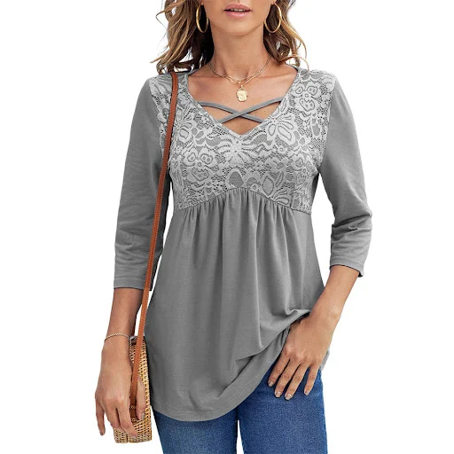 Title 2, Womens Casual Lace Stitching Cross-strap Three...