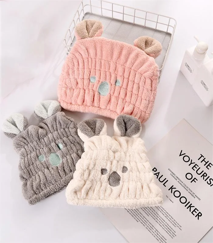 Coral Velvet Creative Cartoon Cute Shower Cap for Ladies, soft and adorable, protects your hair during showers, keeps ha — photo 3