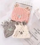 Coral Velvet Creative Cartoon Cute Shower Cap for Ladies, soft and adorable, protects your hair during showers, keeps ha — photo 3