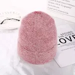 Angolan Rabbit Fur Knitted Hat Women's Fashion Without Eaves — photo 1