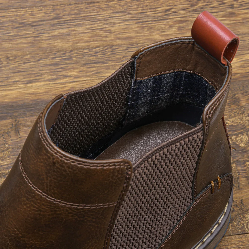 Title 14, Mens Patchwork Chelsea High Barrel Boots provi...