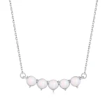 Colar Niche de Ópala em Prata 925 para Menina. Presenteie com delicadeza e beleza, um colar que realça a doçura infantil com brilho sutil. — foto 1