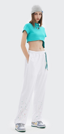 Title 2, Trendy Brand Irregular Slim Short T-shirt, een ...