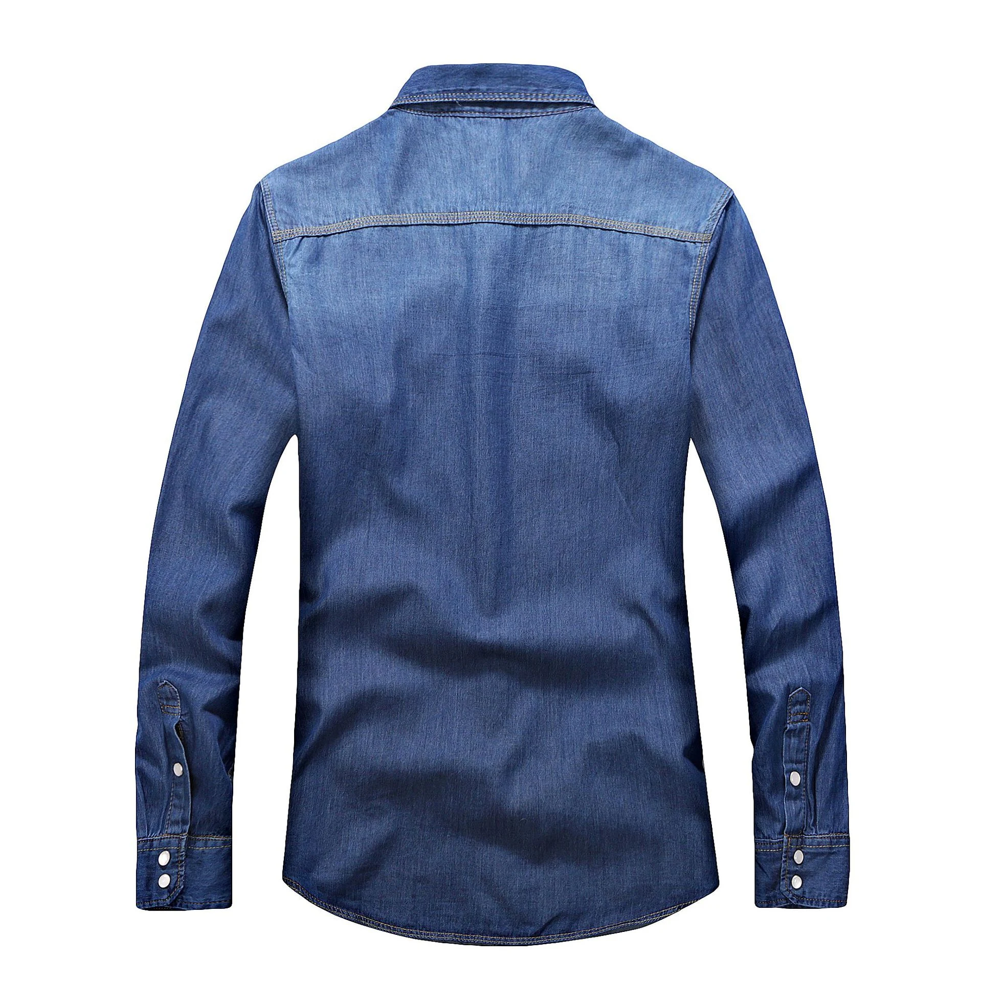 Title 3, Mens Slim Fit Denim Long Sleeve Shirt, a comfo...