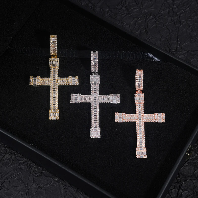 Brincos Hip Hop Cruz Zircônia Micro Cravejada Personalizados, estilo Europeu e Americano, adicione brilho e atitude ao seu visual. — foto 10