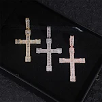 Brincos Hip Hop Cruz Zircônia Micro Cravejada Personalizados, estilo Europeu e Americano, adicione brilho e atitude ao seu visual. — foto 10