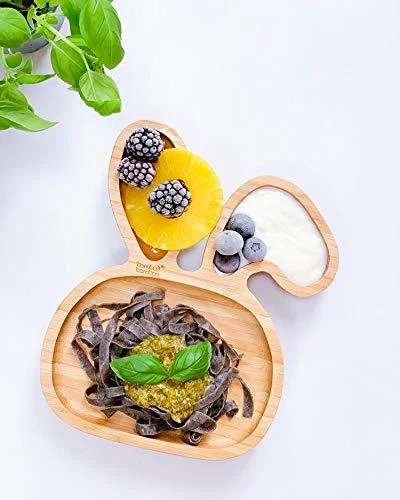 Title 6, Bamboo Animal Dinner Plate for Kids. Eco-friend...