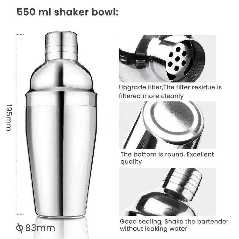 Title 6, Japanese Style 22-Piece Stainless Steel Cocktai...