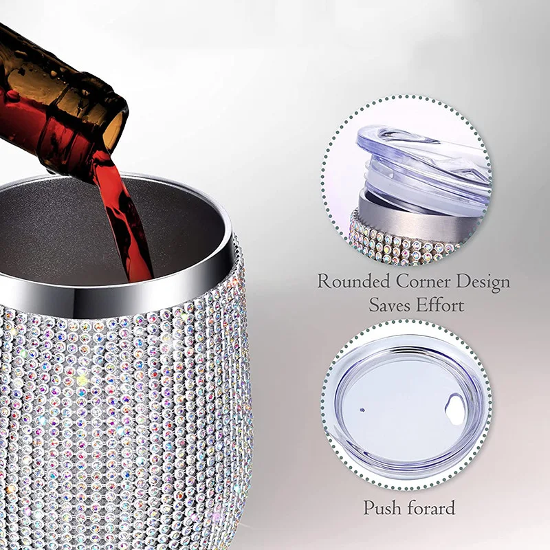 Title 3, Stainless Steel Shiny Diamond Cup Enjoy your be...