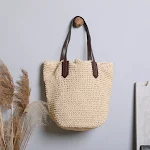 Bolso de paja retro de gran capacidad para mujer, simple y elegante, perfecto para la playa o el día a día, un accesorio imprescindible. — foto 6