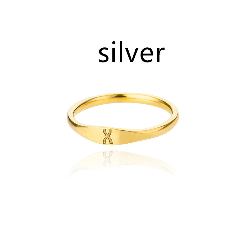 Anel de alfabeto 26 em aço inoxidável dourado, peça de joia personalizável, perfeita para um presente especial e com estilo. — foto 5