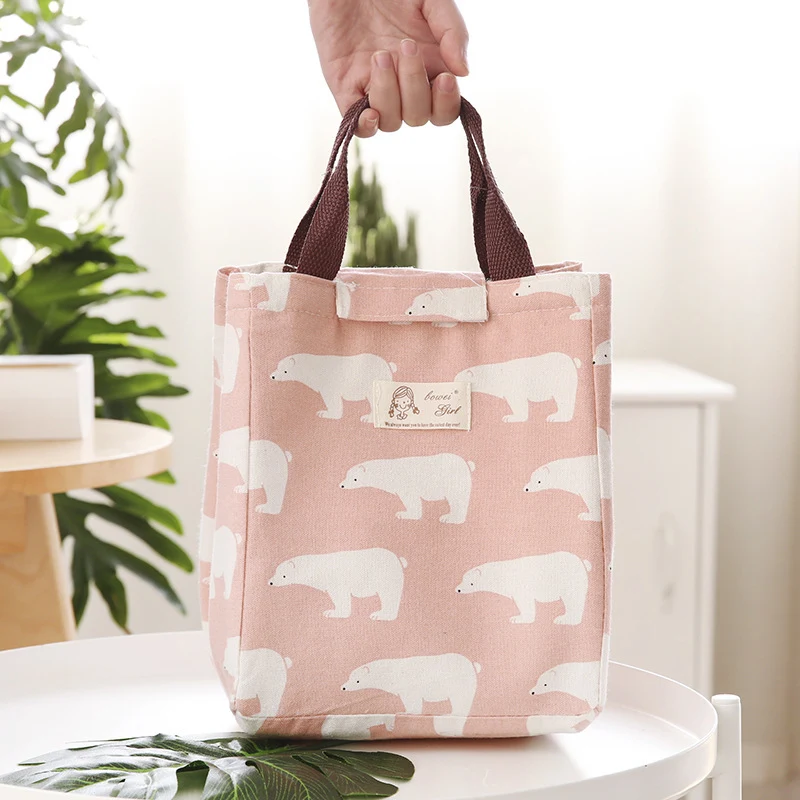 Bolsa térmica de algodão e linho Mantenha seus alimentos frescos por mais tempo Perfeita para piqueniques e viagens Isolamento natural e elegante — foto 2