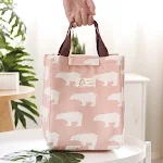 Bolsa térmica de algodão e linho Mantenha seus alimentos frescos por mais tempo Perfeita para piqueniques e viagens Isolamento natural e elegante — foto 2