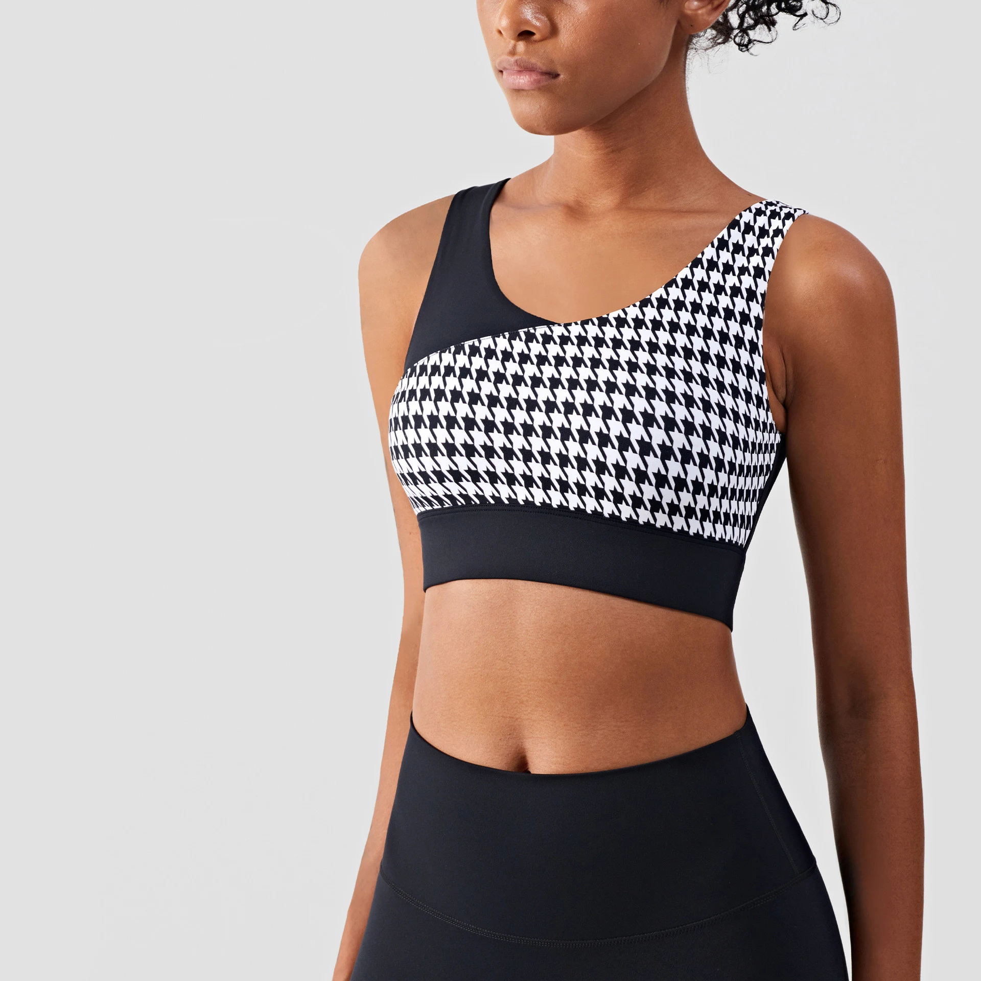 Title 3, Houndstooth Contrast Yoga Lingerie Tank Top. Ex...