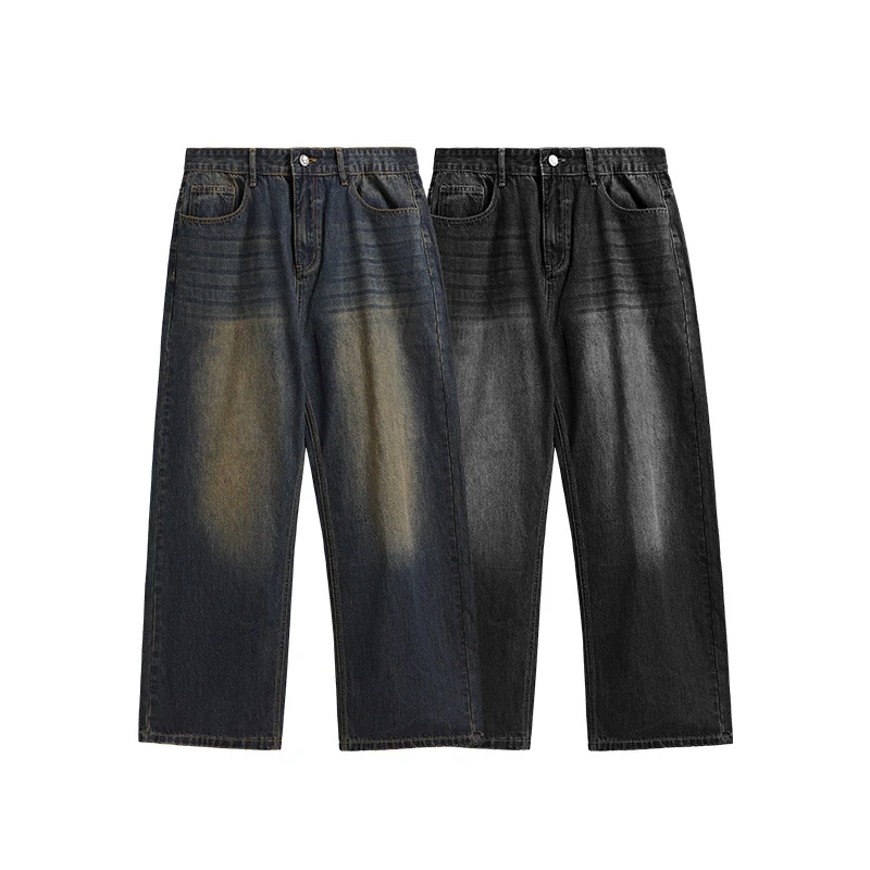 INF heren street retro wide leg jeans. Brede pijpen voor een relaxte look. Comfortabele, stijlvolle jeans voor een moderne en vintage streetwear-look. — foto 4
