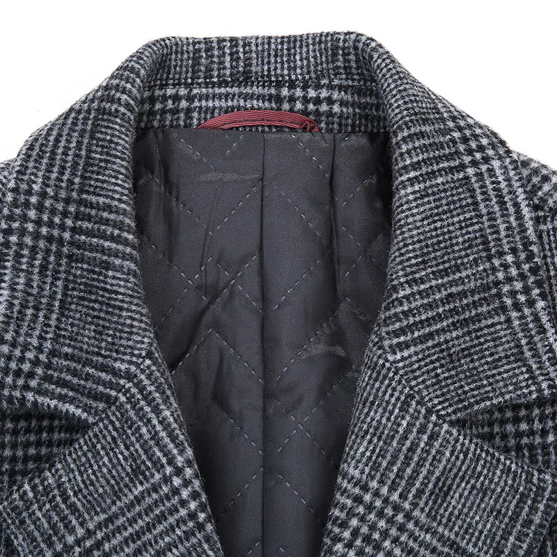 Men's Korean plaid coat, warm and stylish for winter, perfect for casual and formal wear, a comfortable and fashionable — photo 3