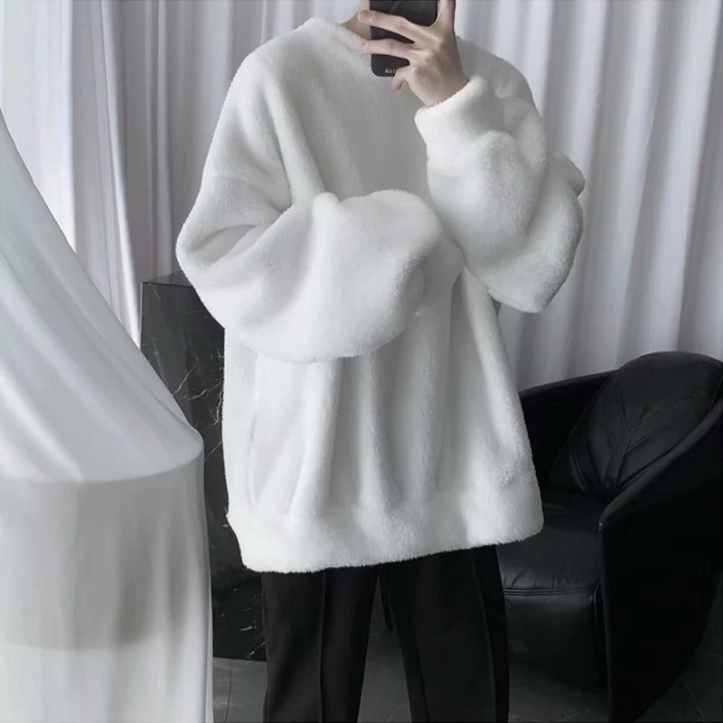 Title 2, Sweater Round Neck Loose Plus Velvet Thick Casu...