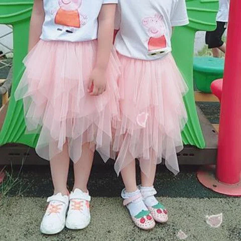 Title 1, Childrens Irregular Puffy Mesh Skirt, Soft and...