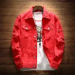 Jaqueta Jeans Masculina Outono Inverno Nova Slim Casual Uniforme de Beisebol. Conforto e estilo para um visual moderno e despojado no dia a dia. — foto 1