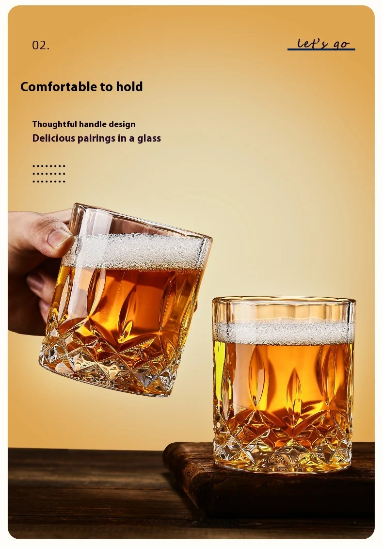 Title 2, High-Grade Carved Crystal Glass Thickening Cup,...